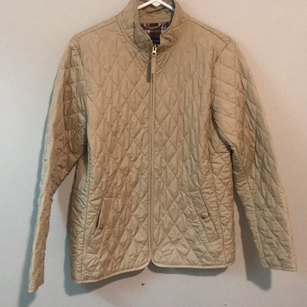 Lands End Tan quilted Lightweight coat ❤️